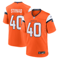 Men's Denver Broncos Justin Strnad Orange Team Game Jersey