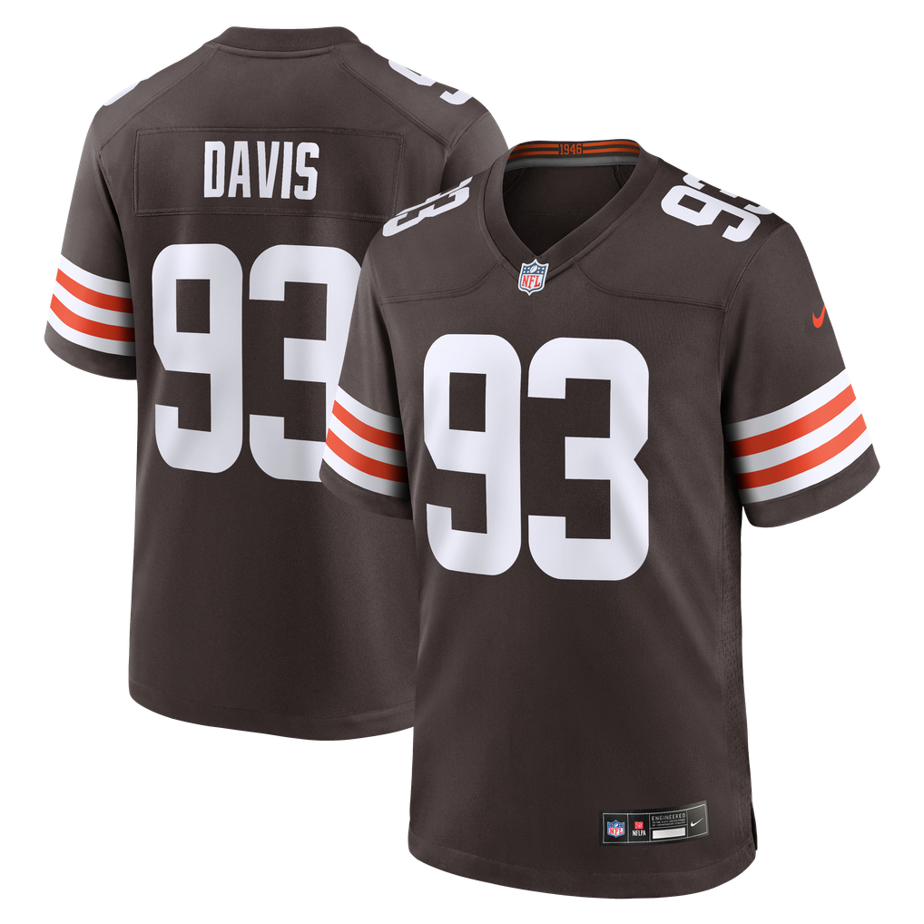 Men's Cleveland Browns Kalia Davis Brown Team Game Jersey