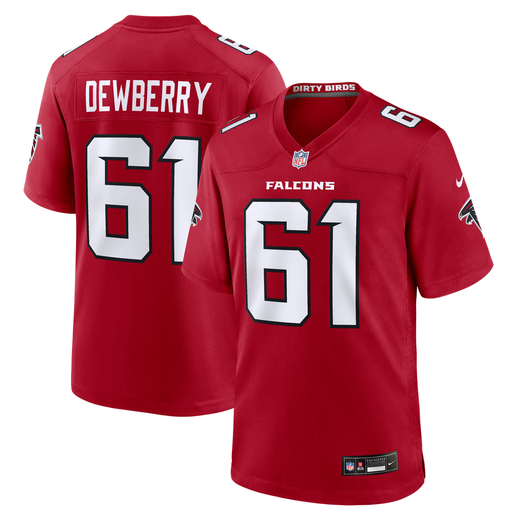 Men's Atlanta Falcons Kam Dewberry Red Team Game Jersey
