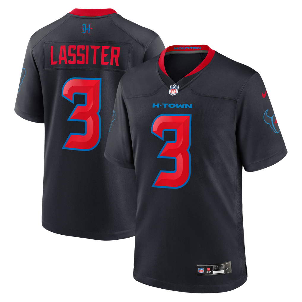 Men's Houston Texans Kamari Lassiter Navy Alternate Game Jersey
