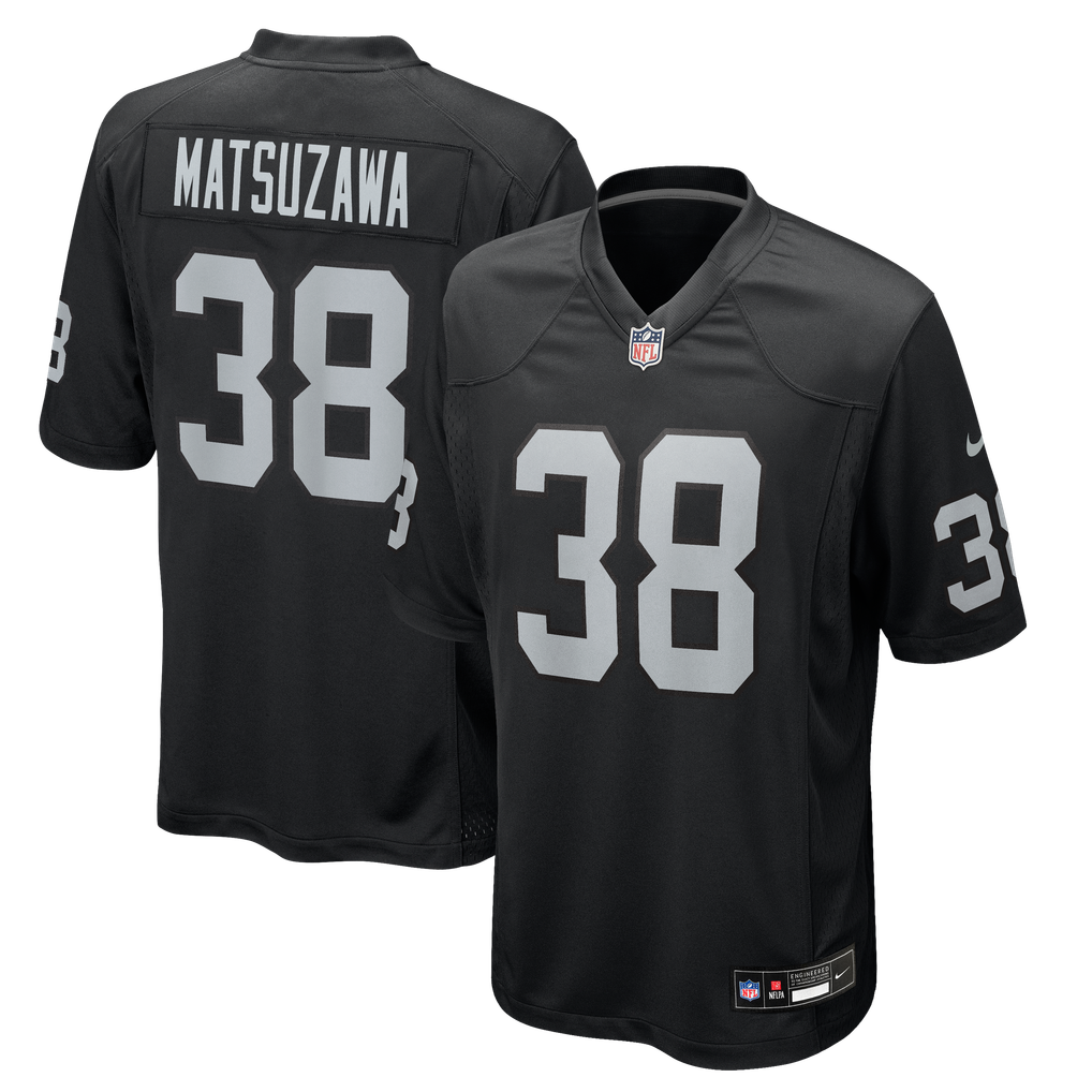 Men's Las Vegas Raiders Kansei Matsuzawa Black Team Game Jersey