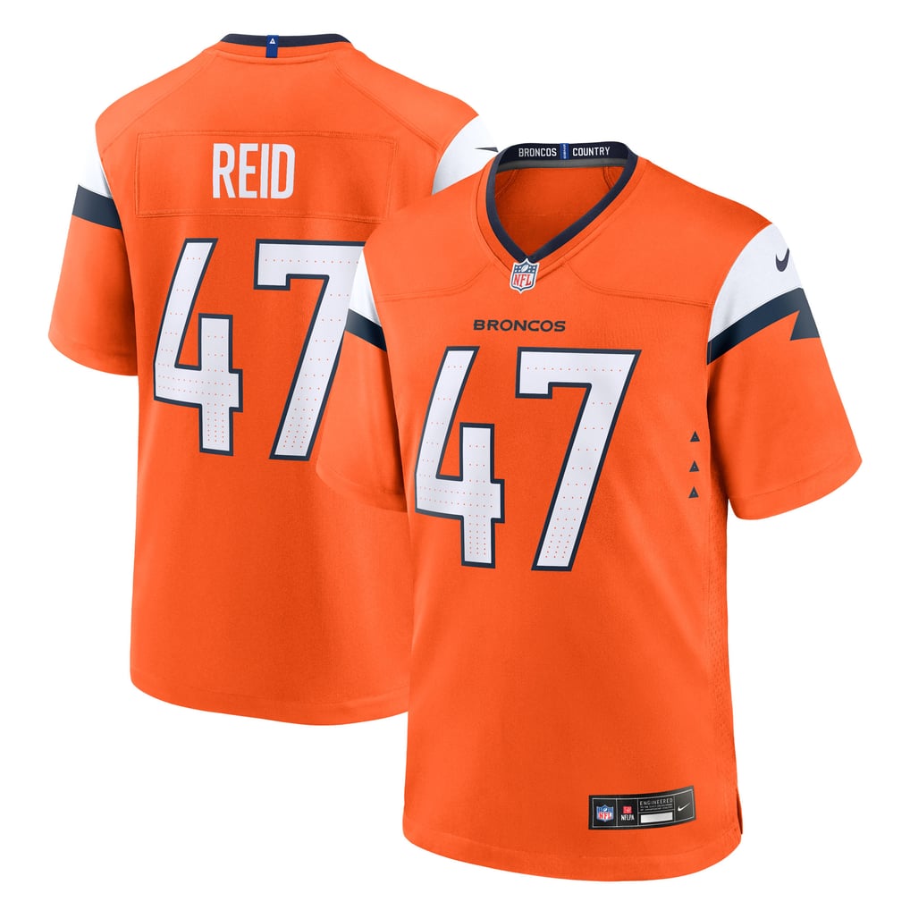 Men's Denver Broncos Karene Reid Orange Team Game Jersey
