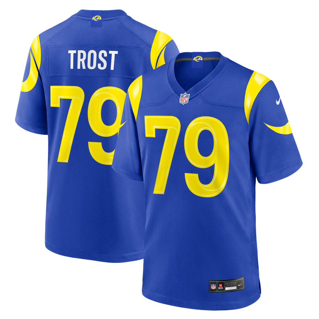 Men's Los Angeles Rams Keagen Trost Royal Team Game Jersey
