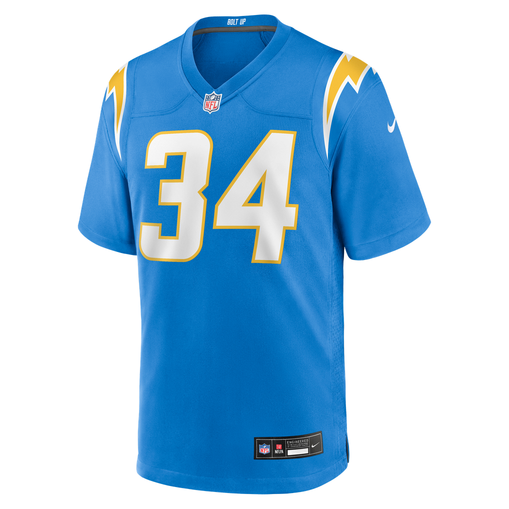 Men's Los Angeles Chargers Keaton Mitchell Powder Blue Team Game Jersey