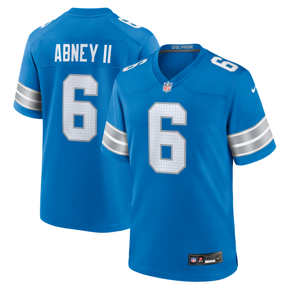 Men's Detroit Lions Keith Abney II Blue Team Game Jersey