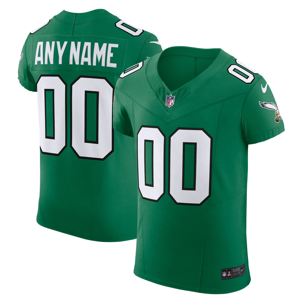 Men's Philadelphia Eagles Kelly Green 2nd Alternate Vapor F.U.S.E. Elite Custom Jersey