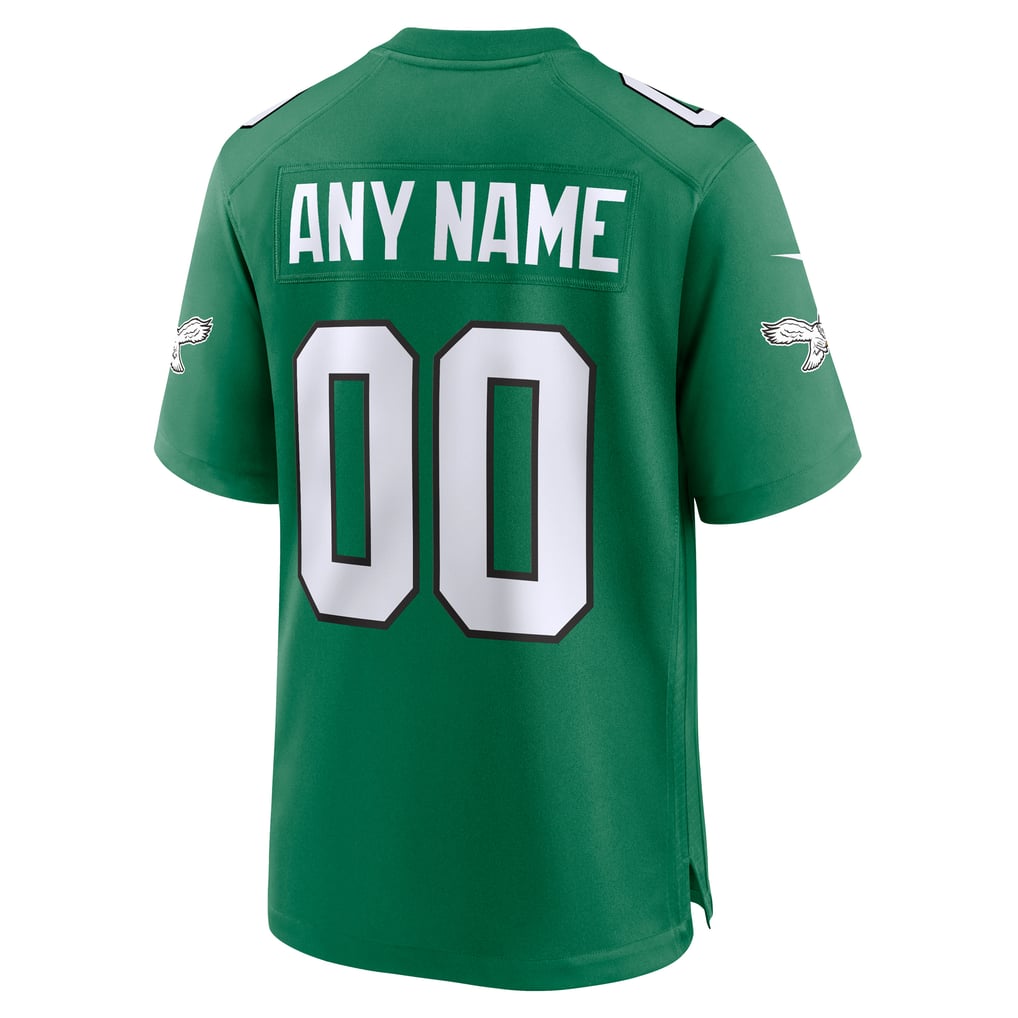 Men's Philadelphia Eagles Kelly Green Alternate Custom Game Jersey