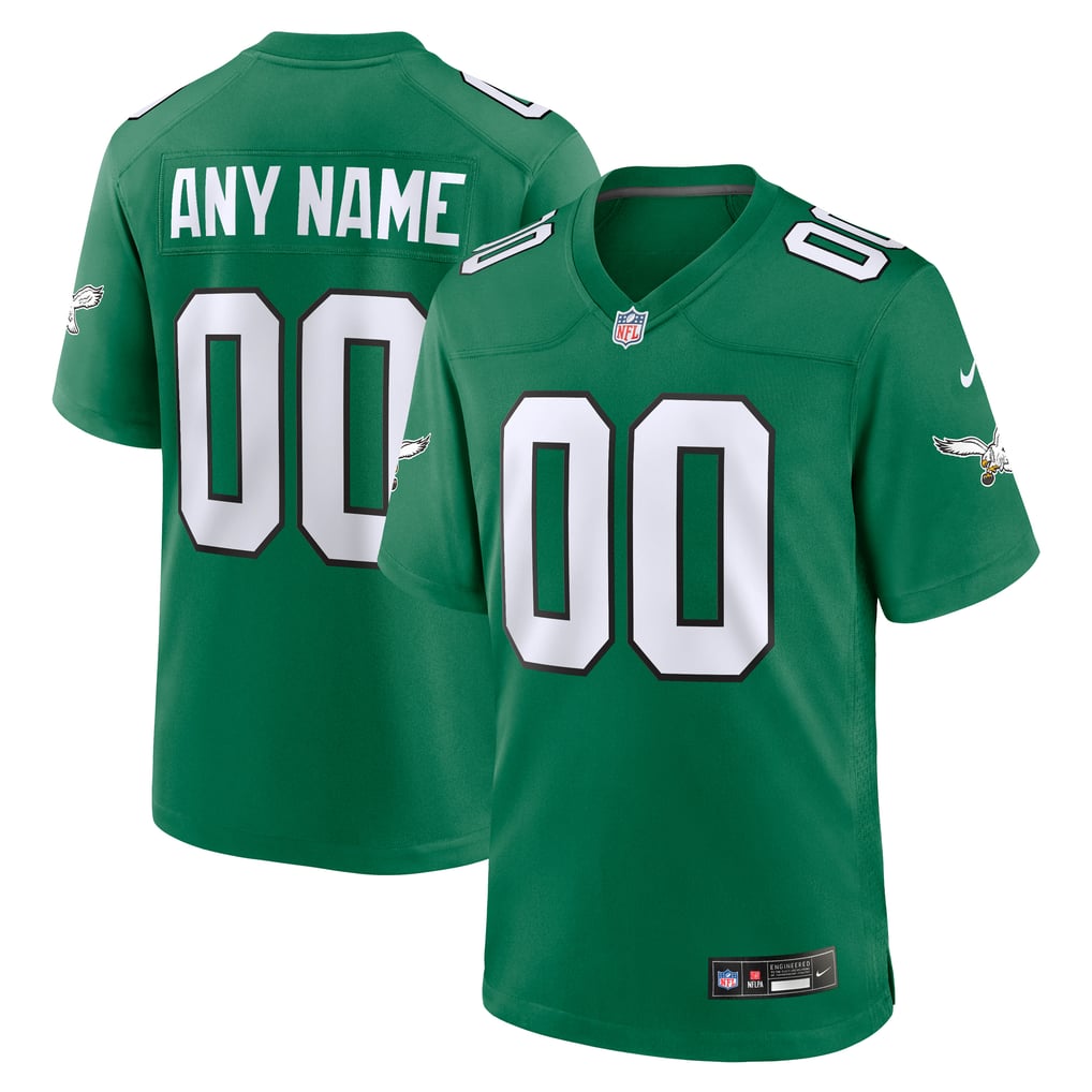 Men's Philadelphia Eagles Kelly Green Alternate Custom Game Jersey