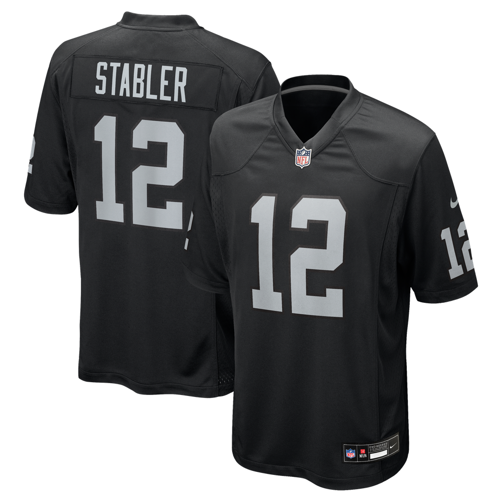 Men's Las Vegas Raiders Ken Stabler Black Game Retired Player Jersey