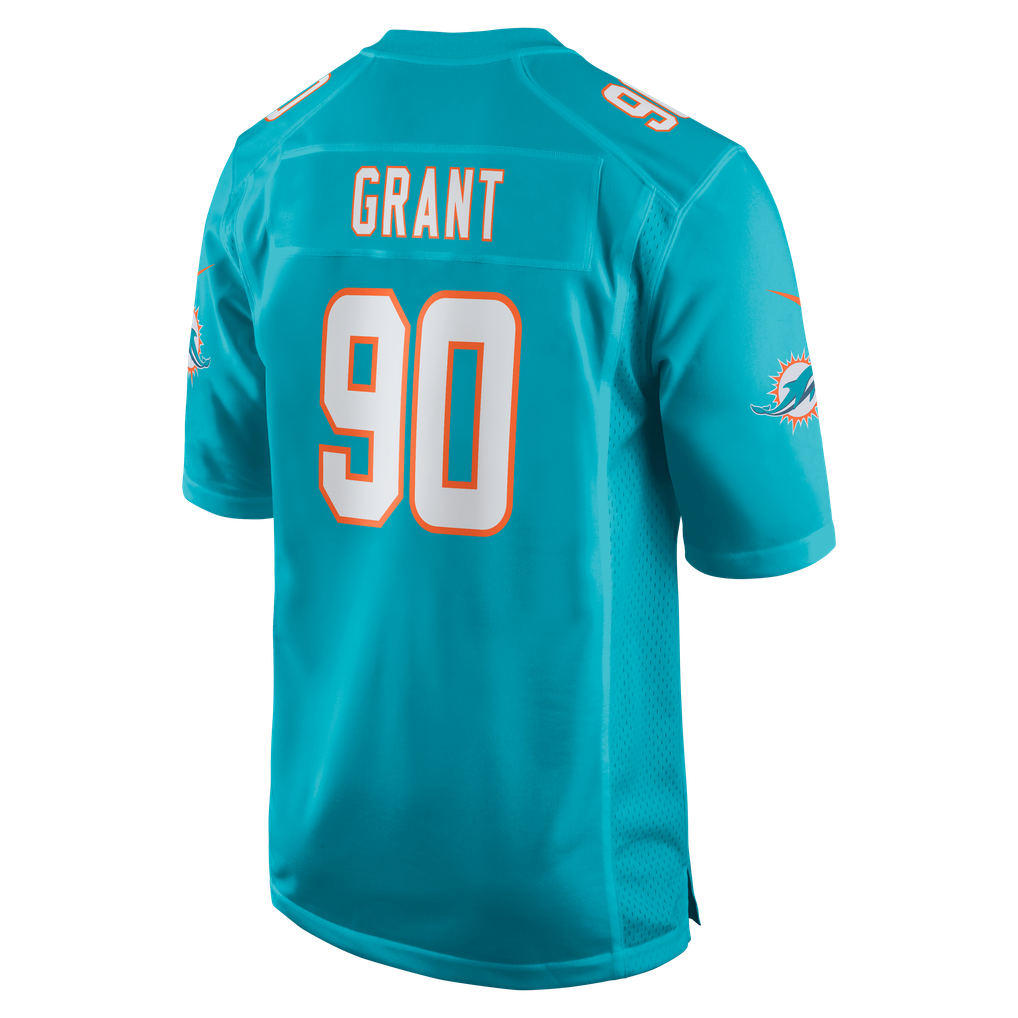 Men's Miami Dolphins Kenneth Grant Aqua Team Game Jersey
