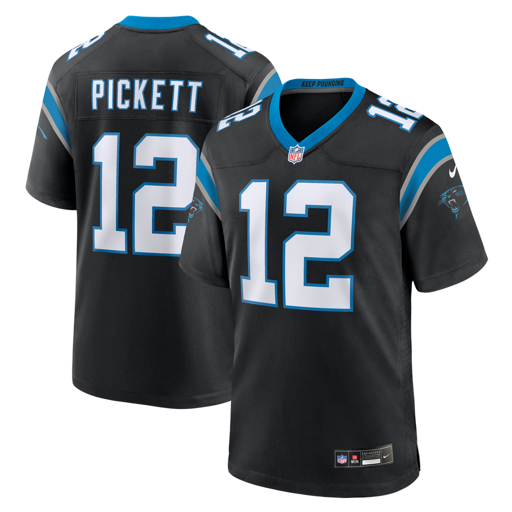 Men's Carolina Panthers Kenny Pickett Black Team Game Jersey