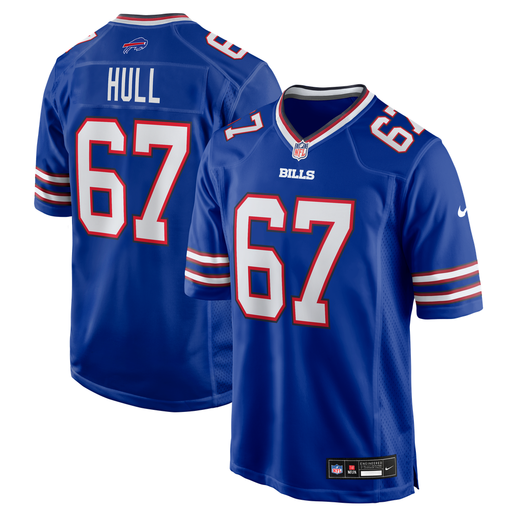 Men's Buffalo Bills Kent Hull Royal Game Retired Player Jersey