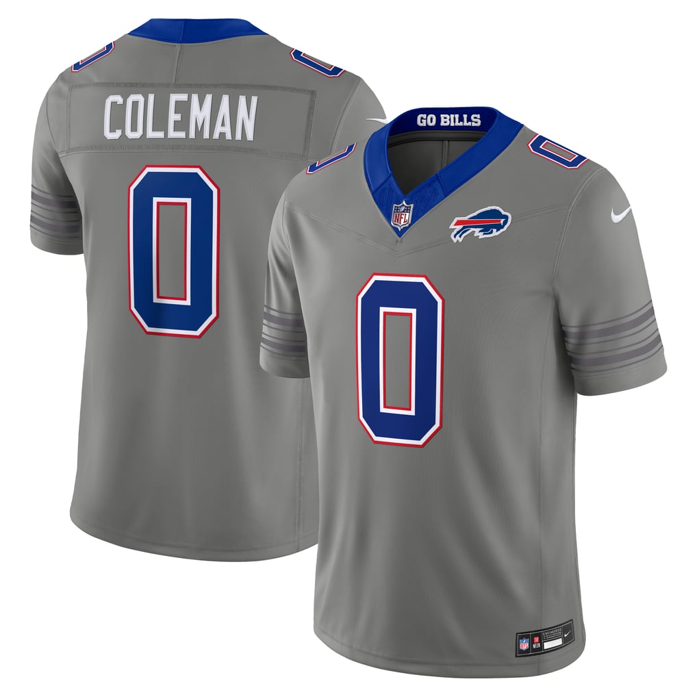 Men's Buffalo Bills Keon Coleman Gray Nickel City Vapor F.U.S.E. Stitched Limited Jersey