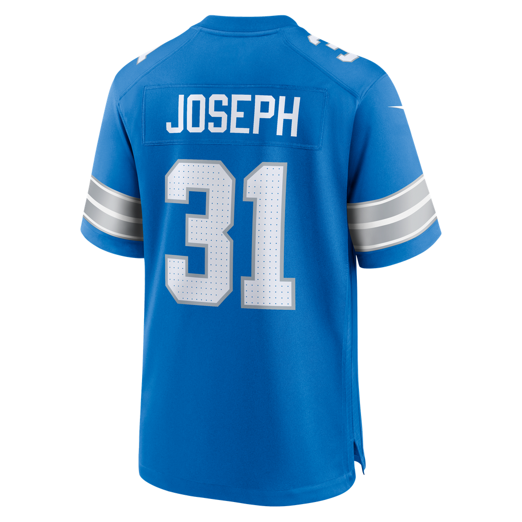 Men's Detroit Lions Kerby Joseph Blue Team Game Jersey
