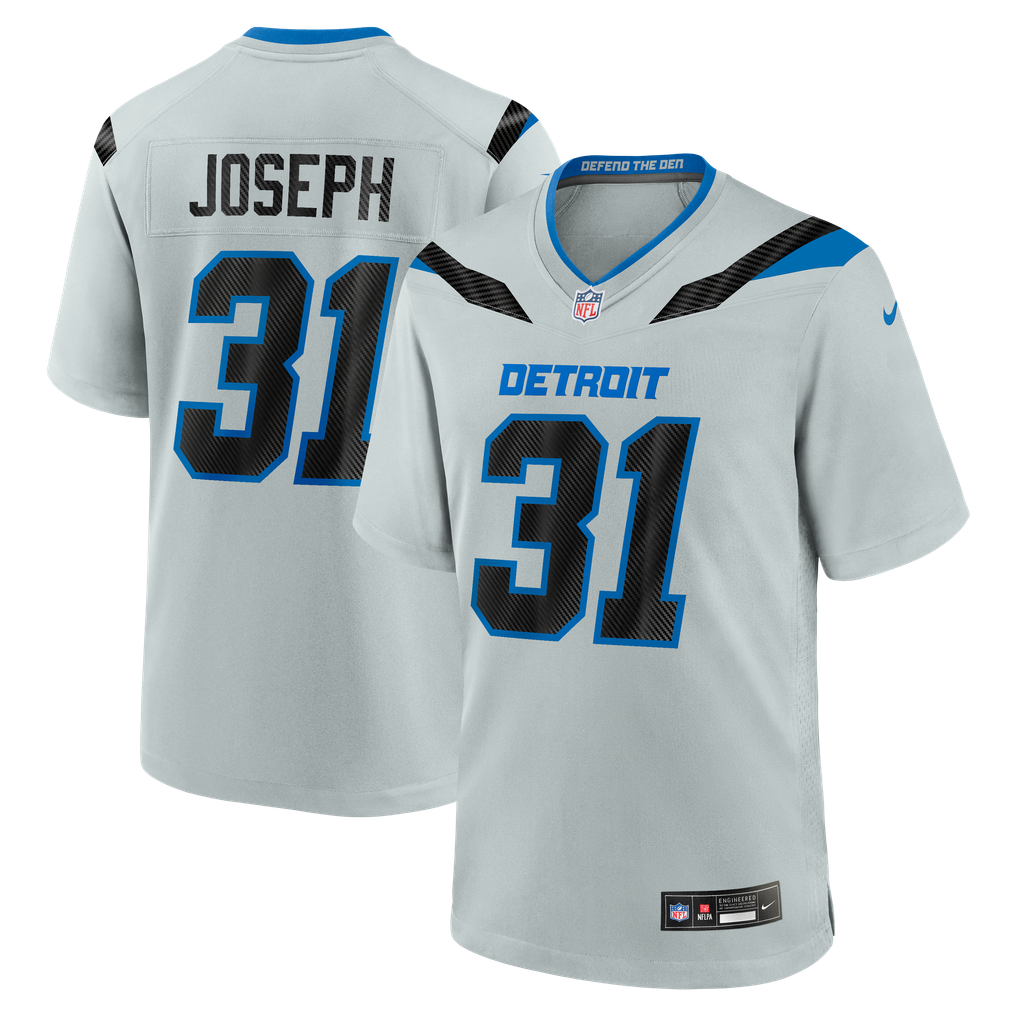 Men's Detroit Lions Kerby Joseph Silver 2026 Rivalries Collection Game Jersey