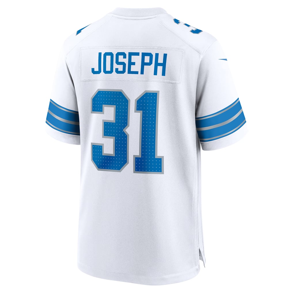 Men's Detroit Lions Kerby Joseph White Game Jersey