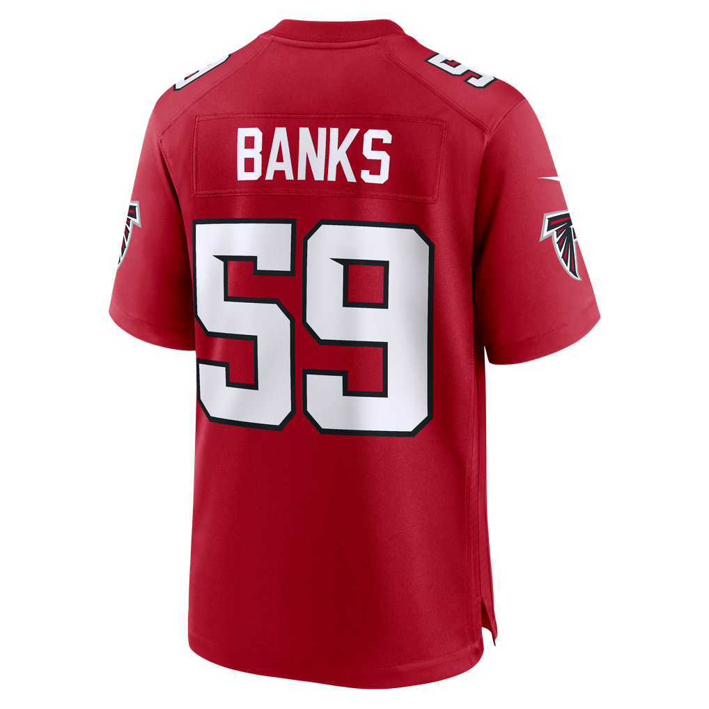 Men's Atlanta Falcons Keshawn Banks Red Team Game Jersey