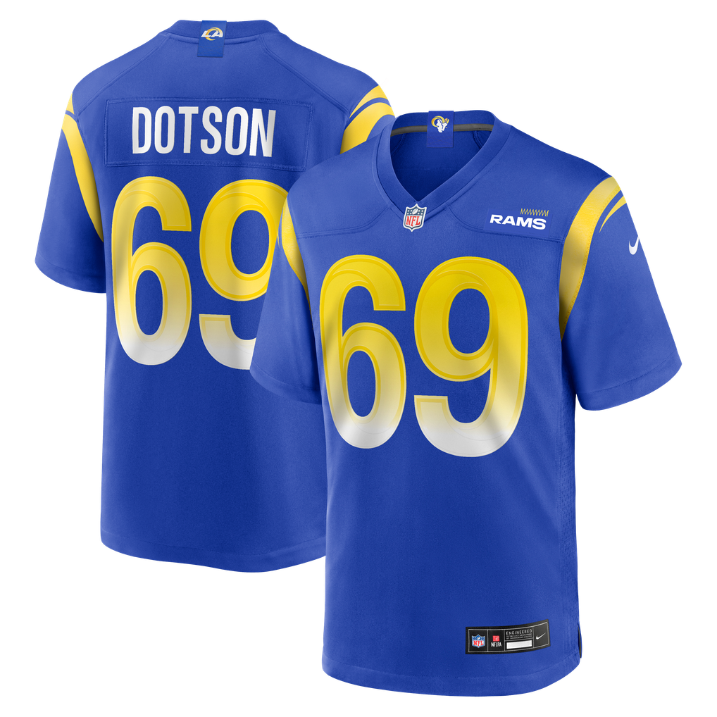 Men's Los Angeles Rams Kevin Dotson Royal Game Jersey