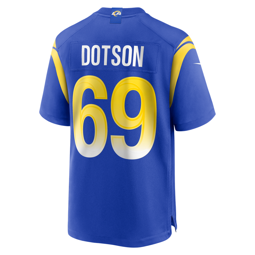 Men's Los Angeles Rams Kevin Dotson Royal Game Jersey