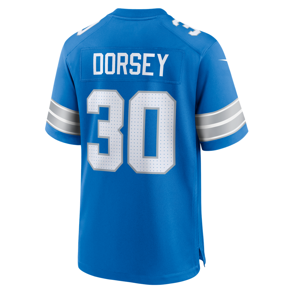Men's Detroit Lions Khalil Dorsey Blue Team Game Jersey