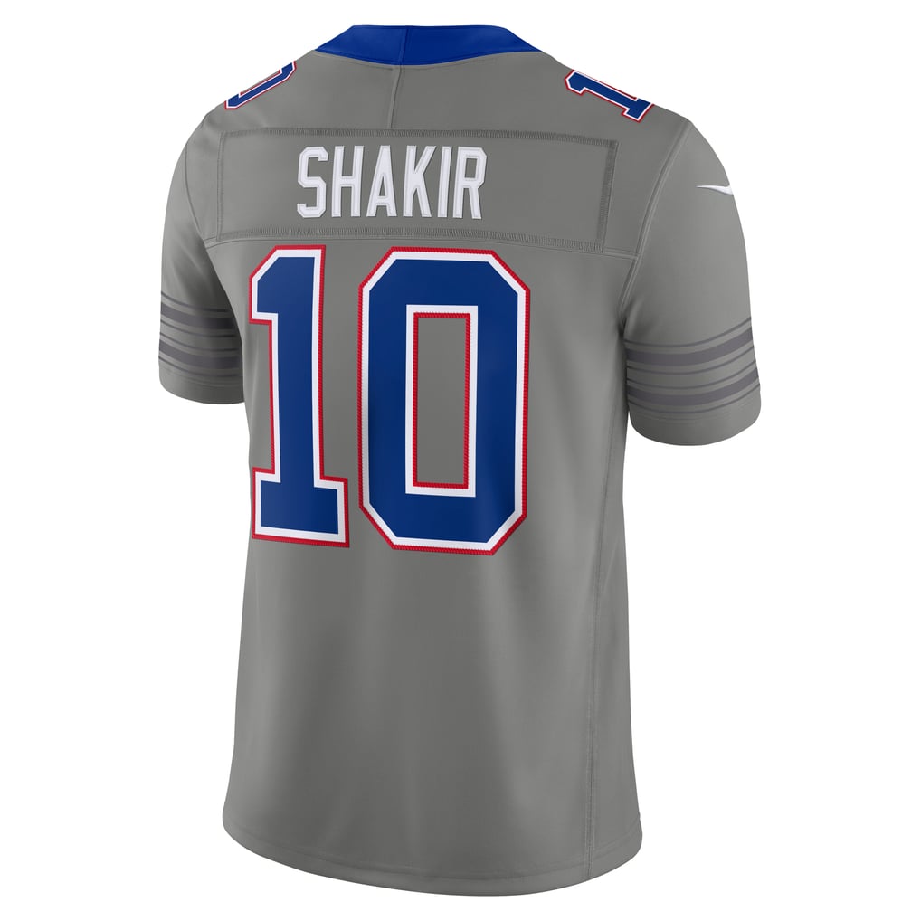 Men's Buffalo Bills Khalil Shakir Gray Nickel City Vapor F.U.S.E. Stitched Limited Jersey