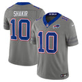 Men's Buffalo Bills Khalil Shakir Gray Nickel City Vapor F.U.S.E. Stitched Limited Jersey