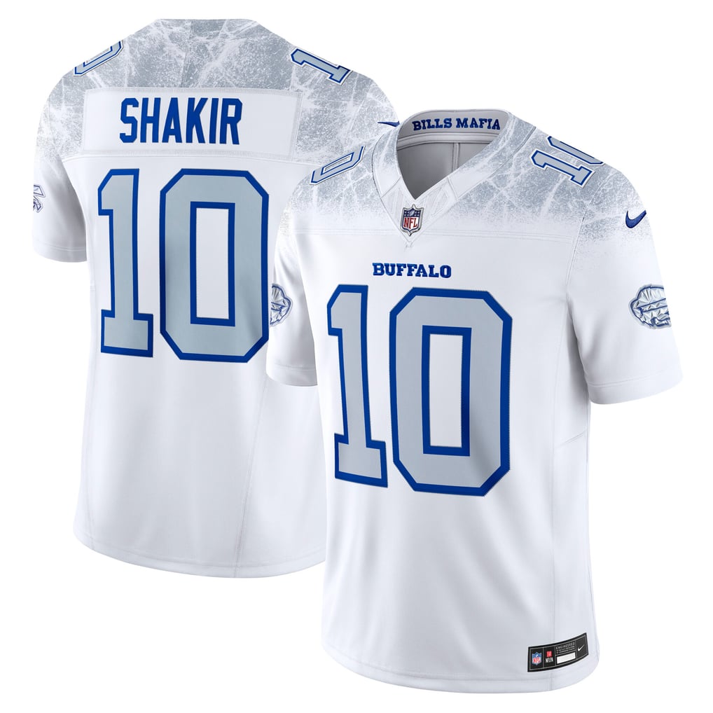 Men's Buffalo Bills Khalil Shakir White Rivalries Collection Stitched Limited Jersey