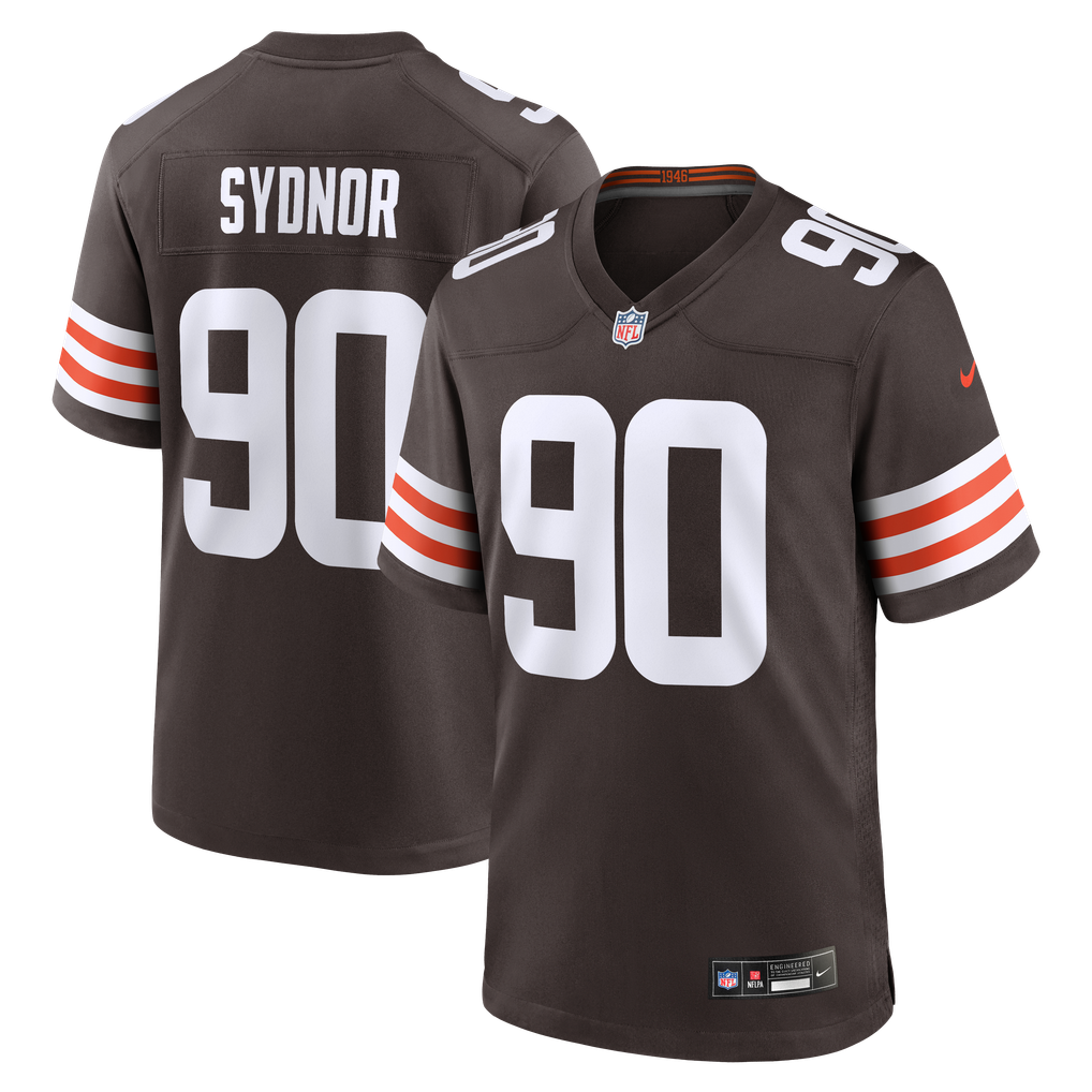 Men's Cleveland Browns Khordae Sydnor Brown Team Game Jersey