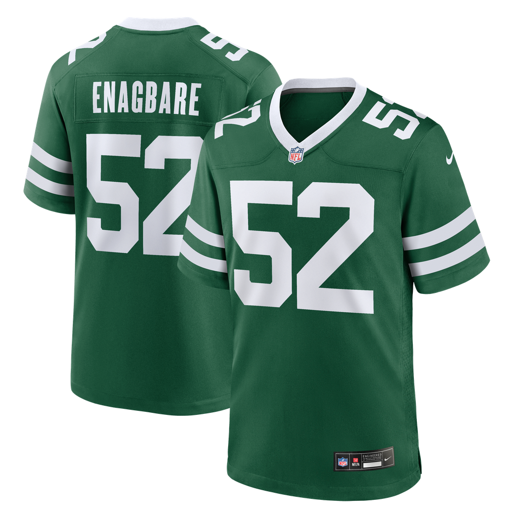 Men's New York Jets Kingsley Enagbare Legacy Green Team Game Jersey