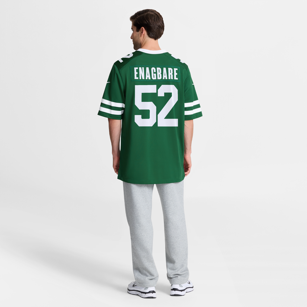 Men's New York Jets Kingsley Enagbare Legacy Green Team Game Jersey