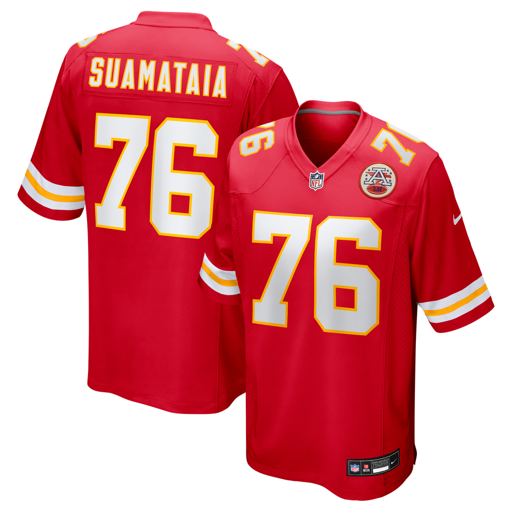 Men's Kansas City Chiefs Kingsley Suamataia Red Game Jersey