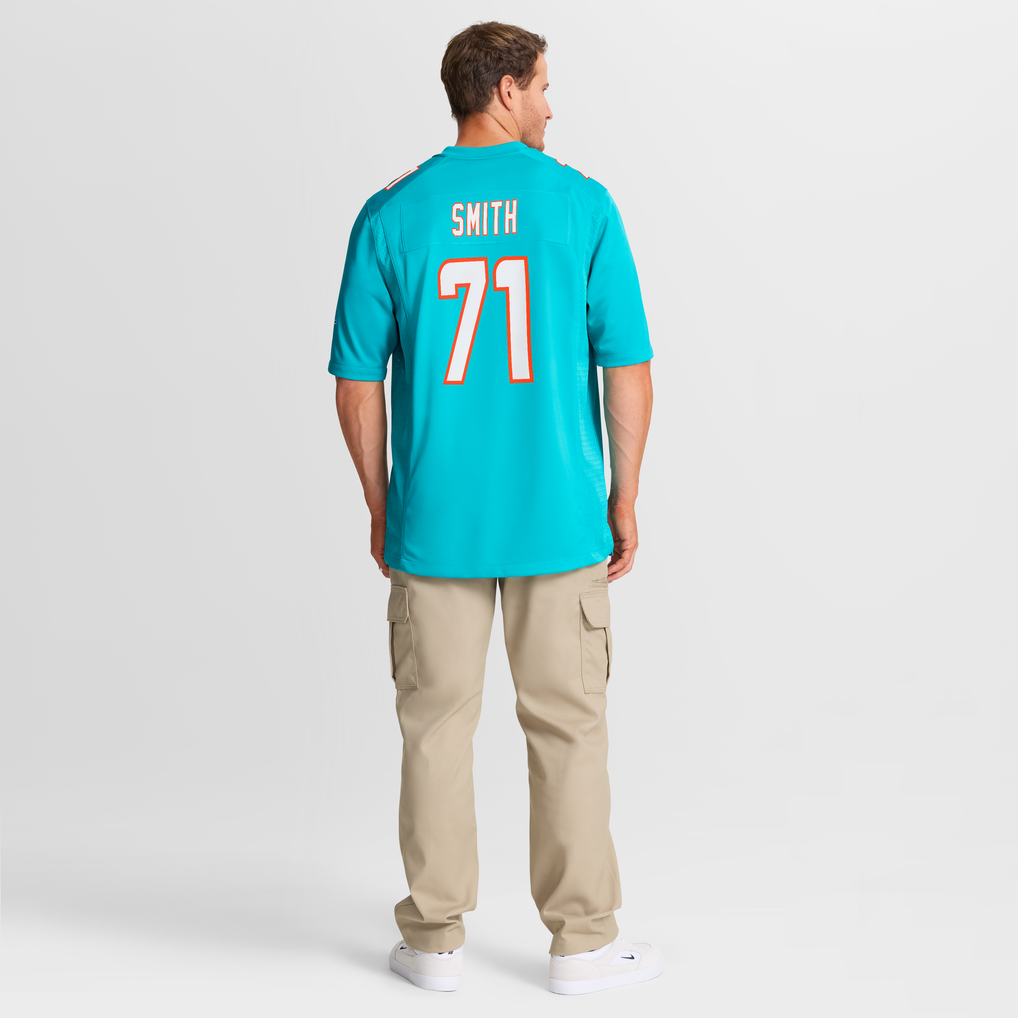 Men's Miami Dolphins Kion Smith Aqua Game Jersey