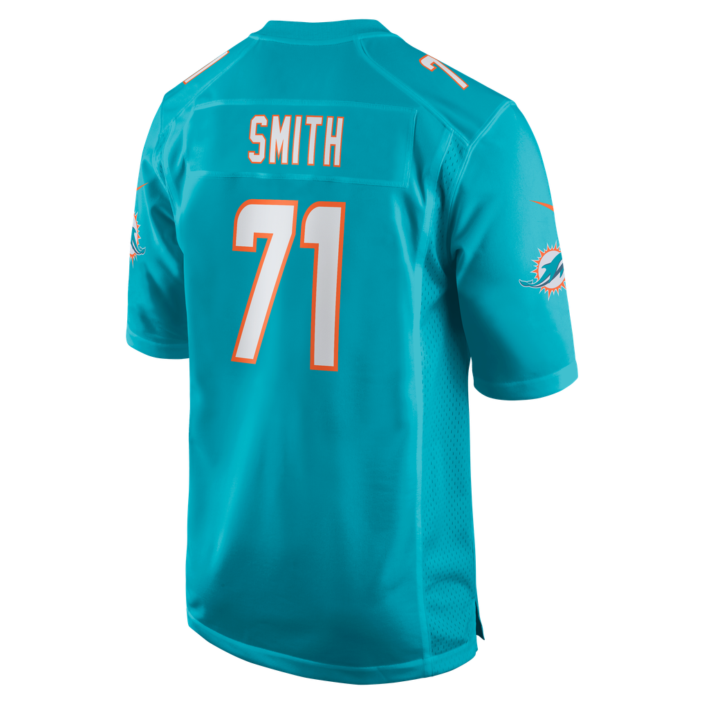Men's Miami Dolphins Kion Smith Aqua Game Jersey