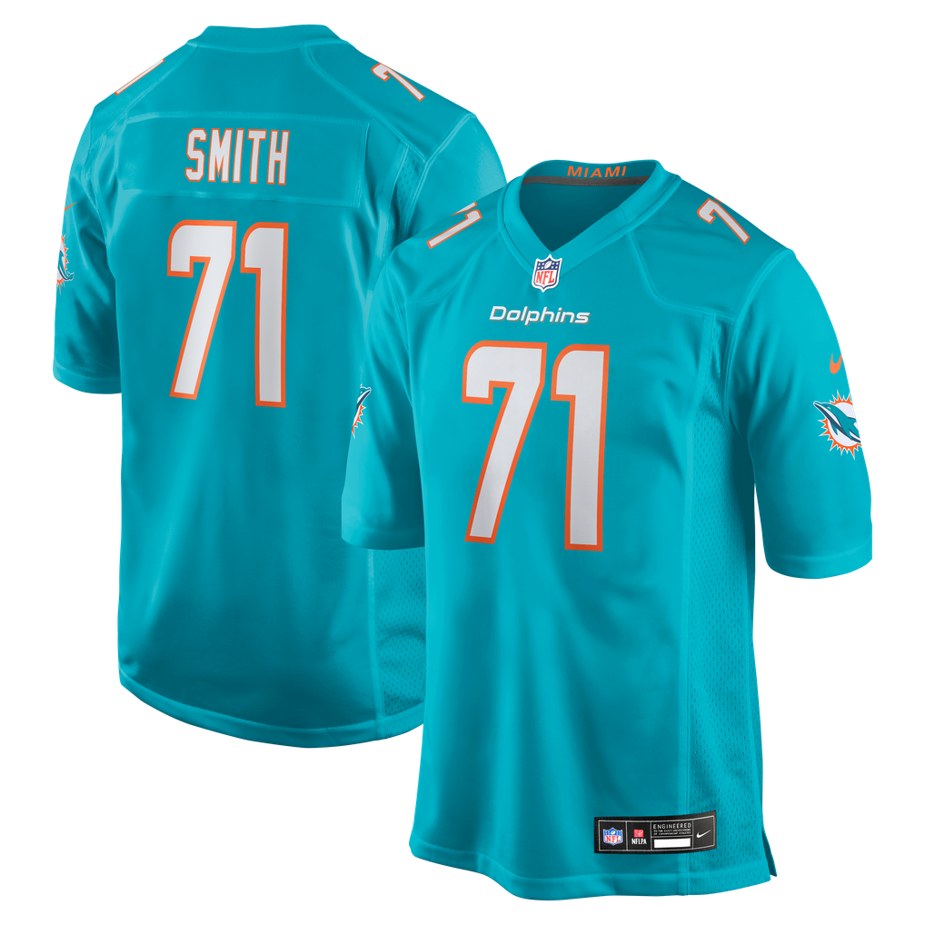 Men's Miami Dolphins Kion Smith Aqua Game Jersey