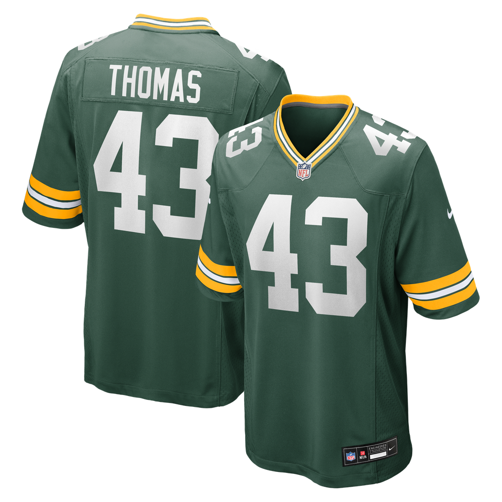 Men's Green Bay Packers Kiondre Thomas Green Game Player Jersey