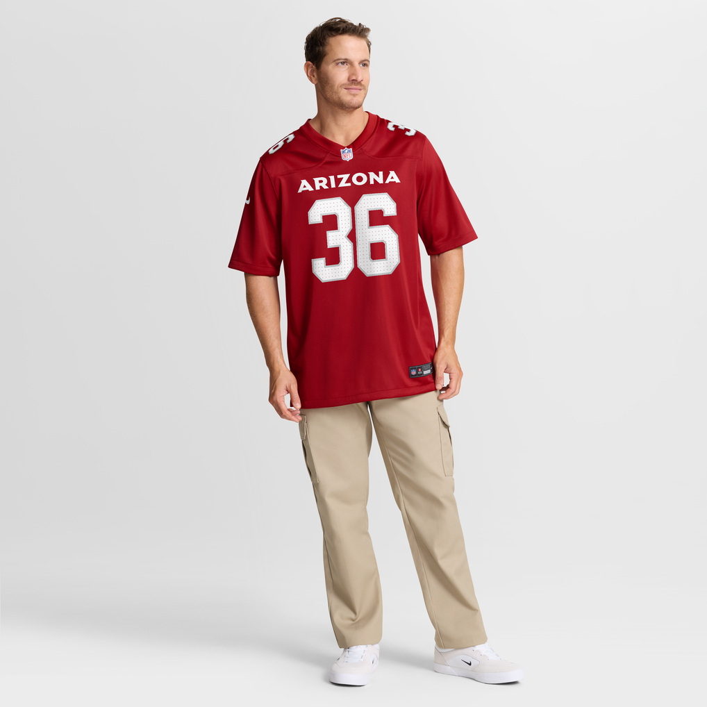 Men's Arizona Cardinals Kitan Crawford Cardinal Team Game Jersey