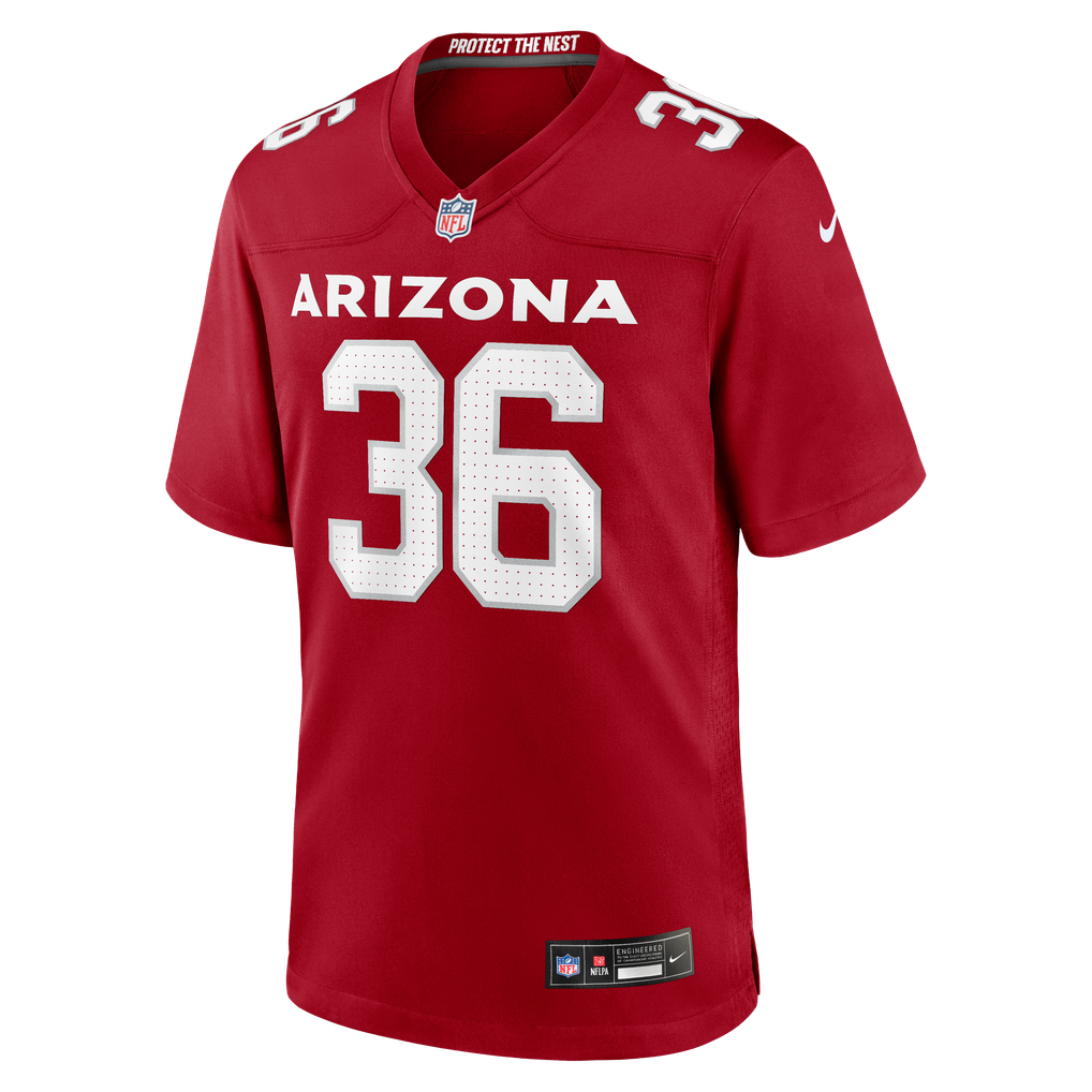 Men's Arizona Cardinals Kitan Crawford Cardinal Team Game Jersey