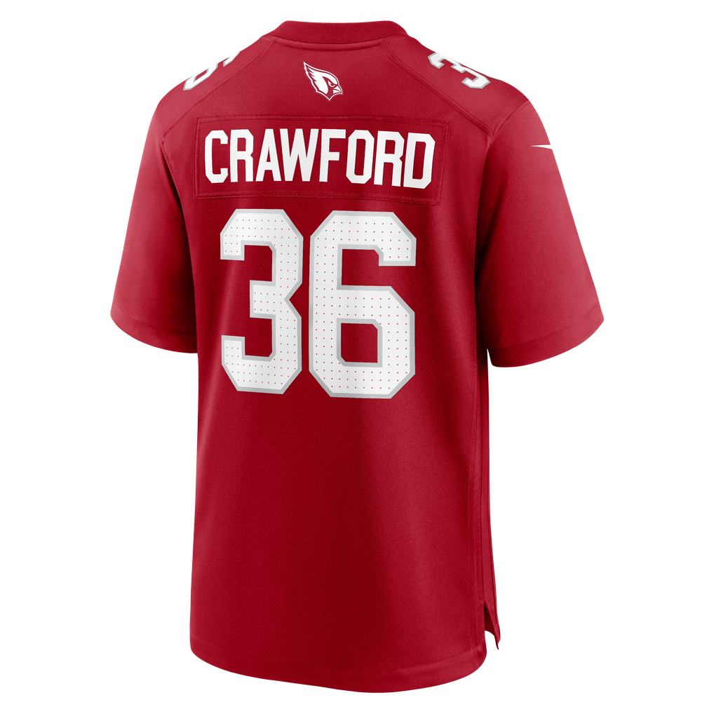 Men's Arizona Cardinals Kitan Crawford Cardinal Team Game Jersey