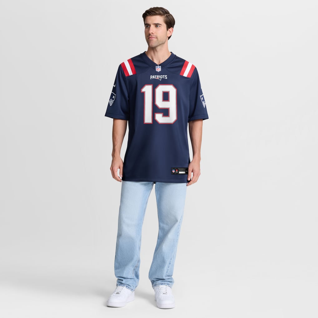 Men's New England Patriots Kobee Minor Navy Team Game Jersey