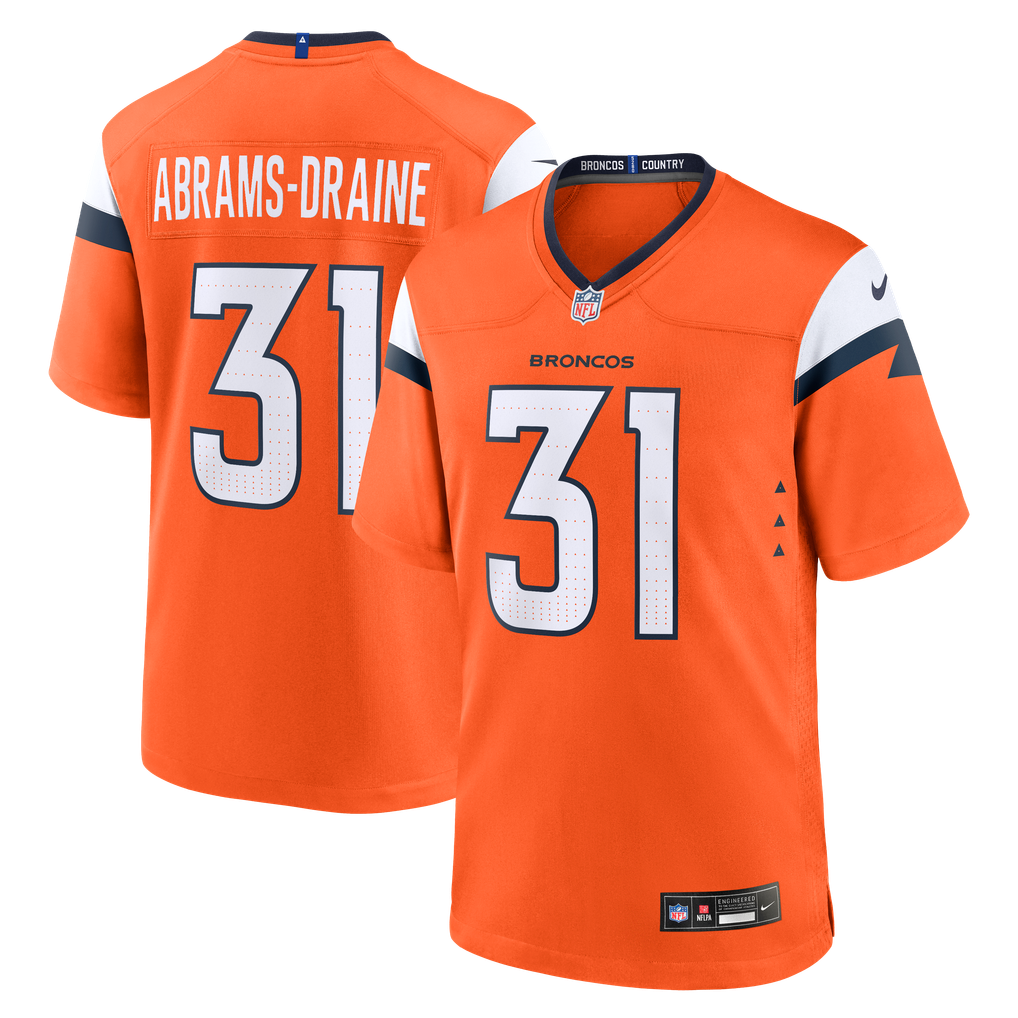 Men's Denver Broncos Kris Abrams-Draine Orange Team Game Jersey