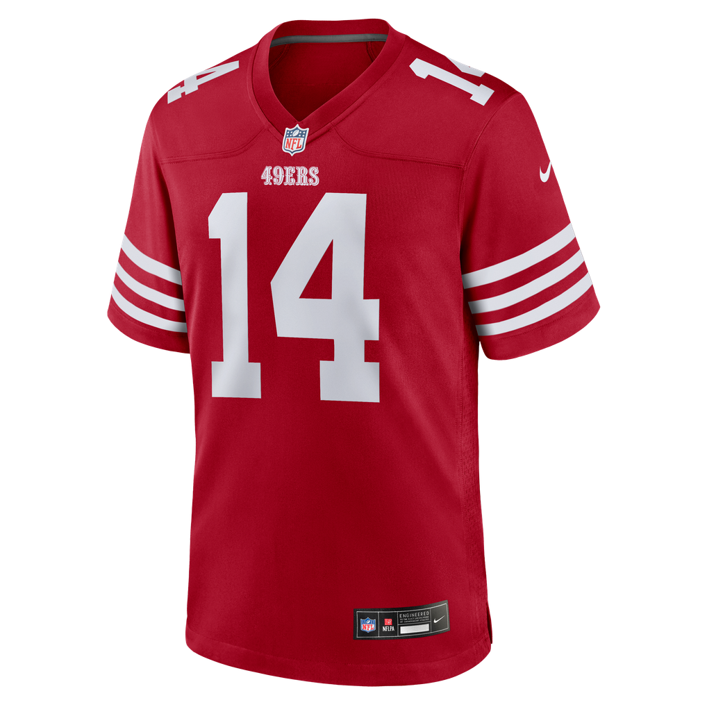 Men's San Francisco 49ers Kurtis Rourke Scarlet Team Game Jersey