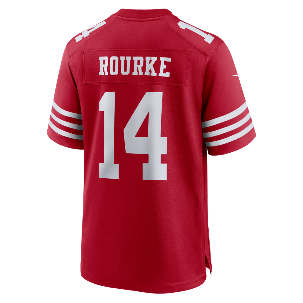 Men's San Francisco 49ers Kurtis Rourke Scarlet Team Game Jersey