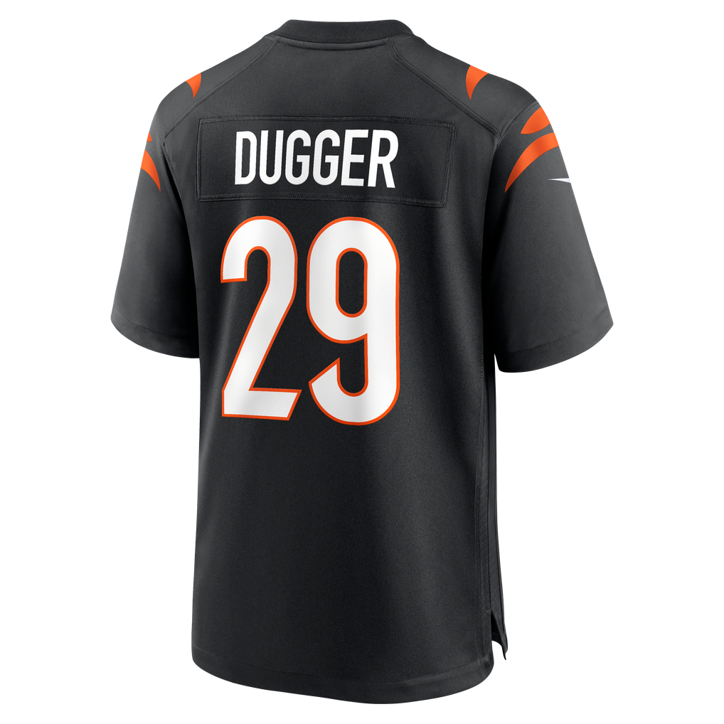 Men's Cincinnati Bengals Kyle Dugger Black Team Game Jersey