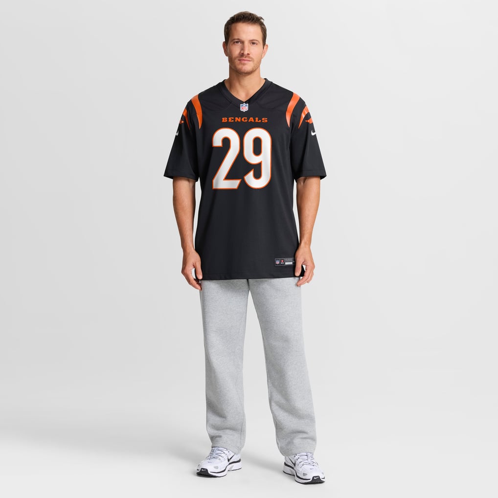 Men's Cincinnati Bengals Kyle Dugger Black Team Game Jersey