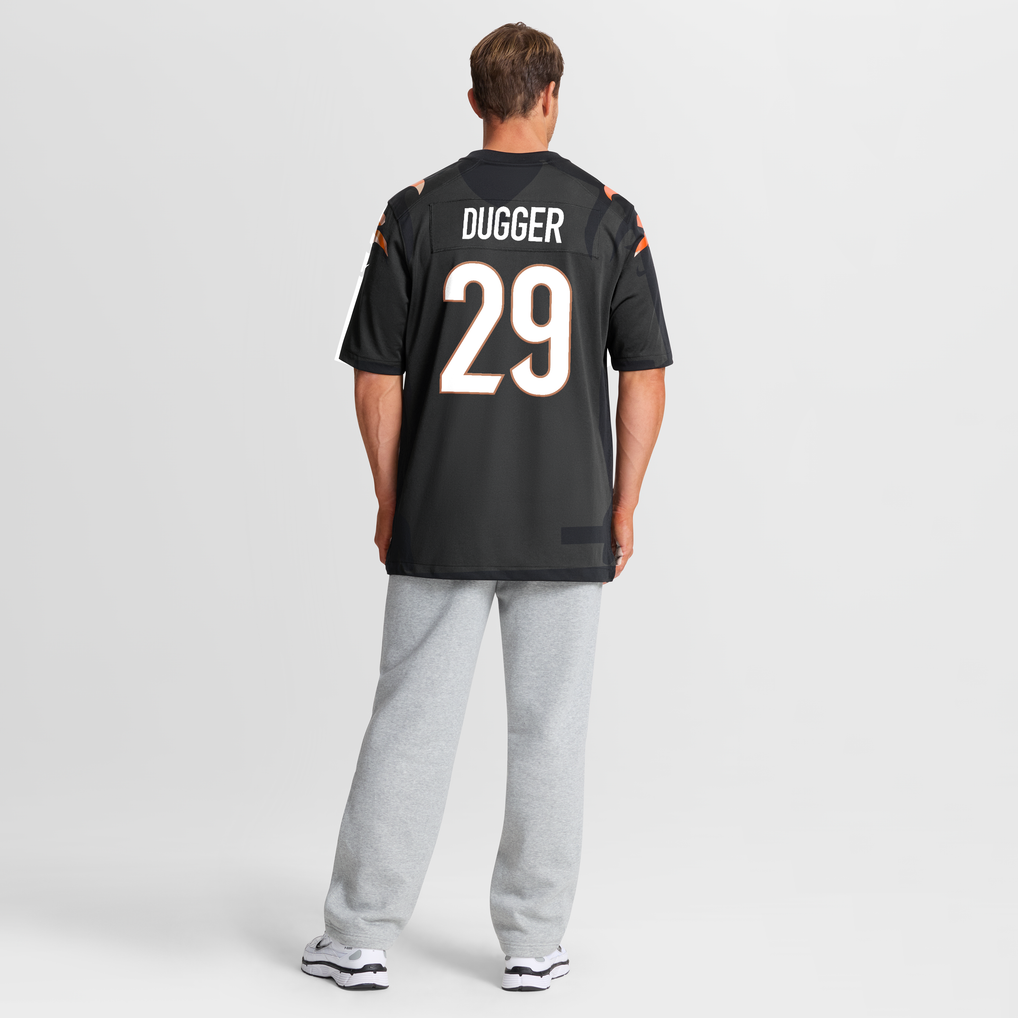 Men's Cincinnati Bengals Kyle Dugger Black Team Game Jersey