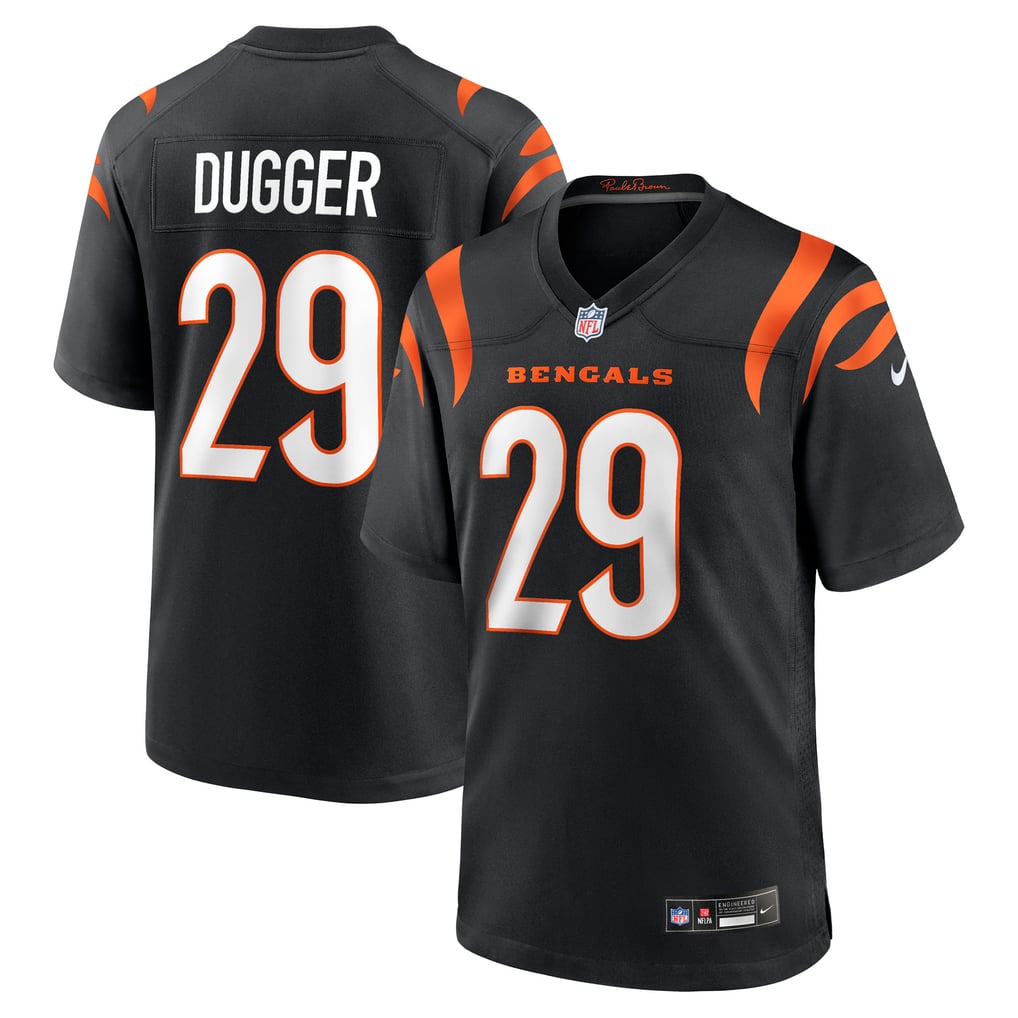 Men's Cincinnati Bengals Kyle Dugger Black Team Game Jersey