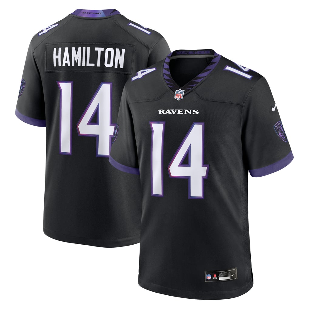 Men's Baltimore Ravens Kyle Hamilton Black Alternate Game Jersey