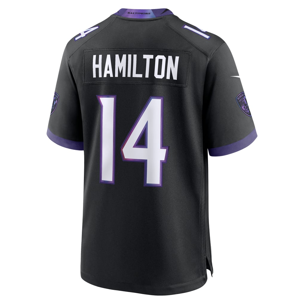 Men's Baltimore Ravens Kyle Hamilton Black Alternate Game Jersey