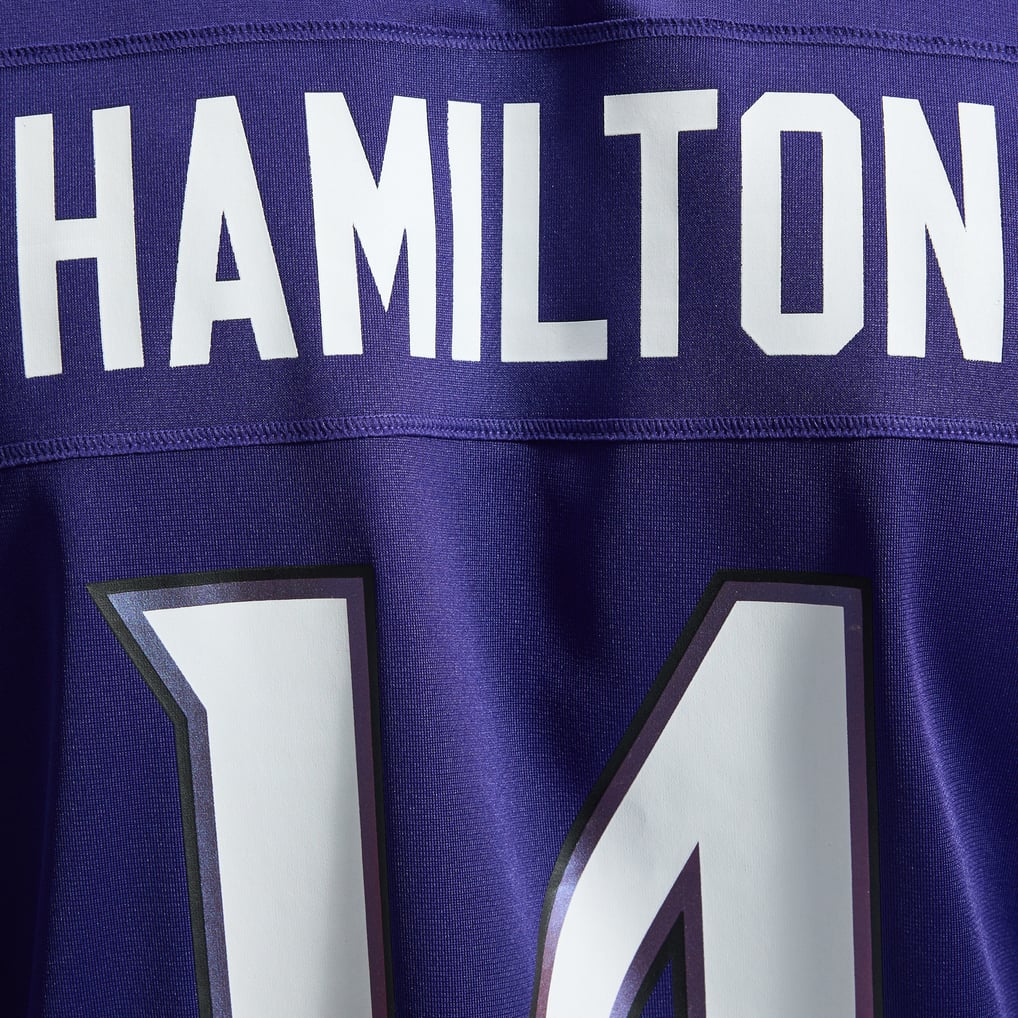 Men's Baltimore Ravens Kyle Hamilton Purple Team Game Jersey