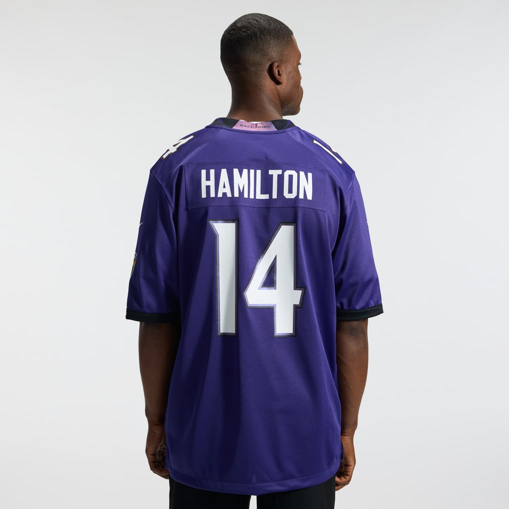 Men's Baltimore Ravens Kyle Hamilton Purple Team Game Jersey